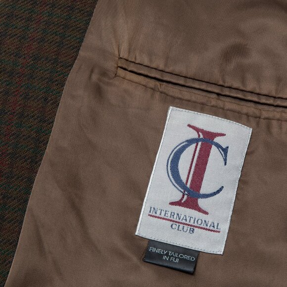 INTERNATIONAL CLUB (Fiji) 70s Plaid Brushed Wool Twill Weave Sport Coat : XXL - Picture 6 of 9